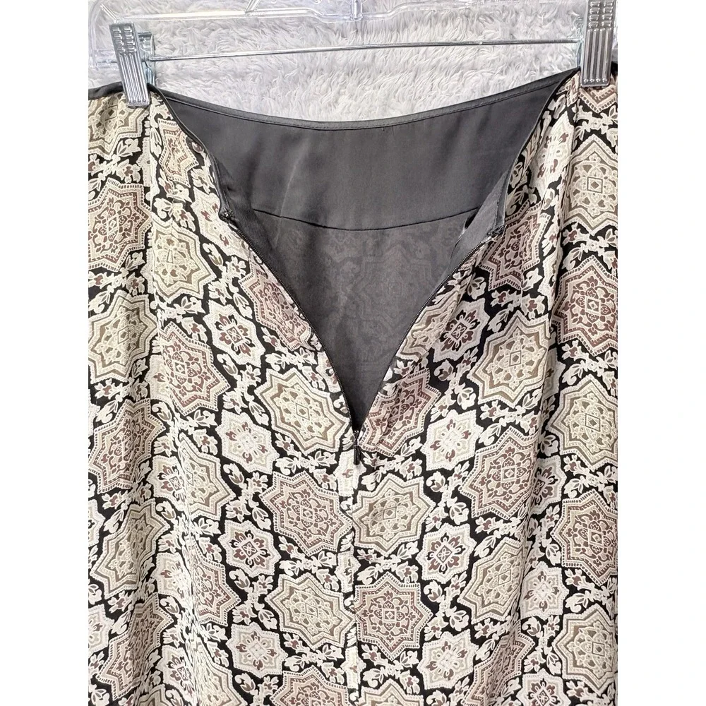 Spenser Jeremy Womens 8 100% Silk Skirt Ruffle High Low Boho Print Midi Y2K